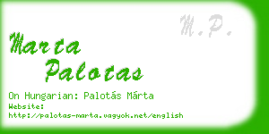 marta palotas business card